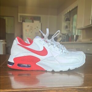 Nike Air Max White and Red Sneakers